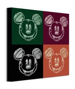Mickey Mouse Chalk Faces - obraz na płótnie