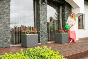 Donica do ogrodu,  restauracji, biura, firmy - Nawadnianie - 50x50x43 cm