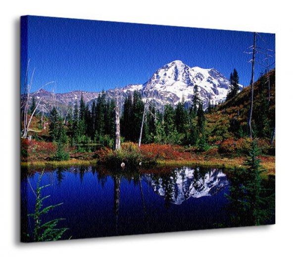 Obraz ścienny - Górskie jezioro - 120x90 cm - Dekoracje na ścianę - DecoArt24