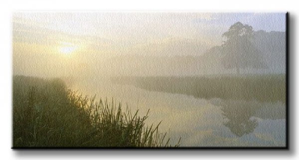 River Aln Dawn - Obraz na płótnie