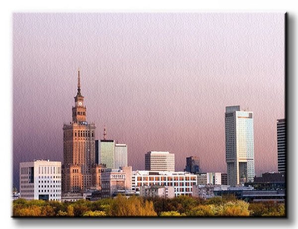 Warszawa, panorama miasta - Obraz na płótnie