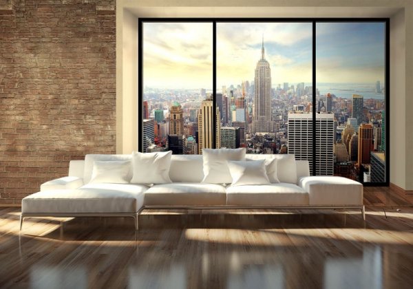 Fototapeta na ścianę - Manhattan, New York (window) - 366x254 cm
