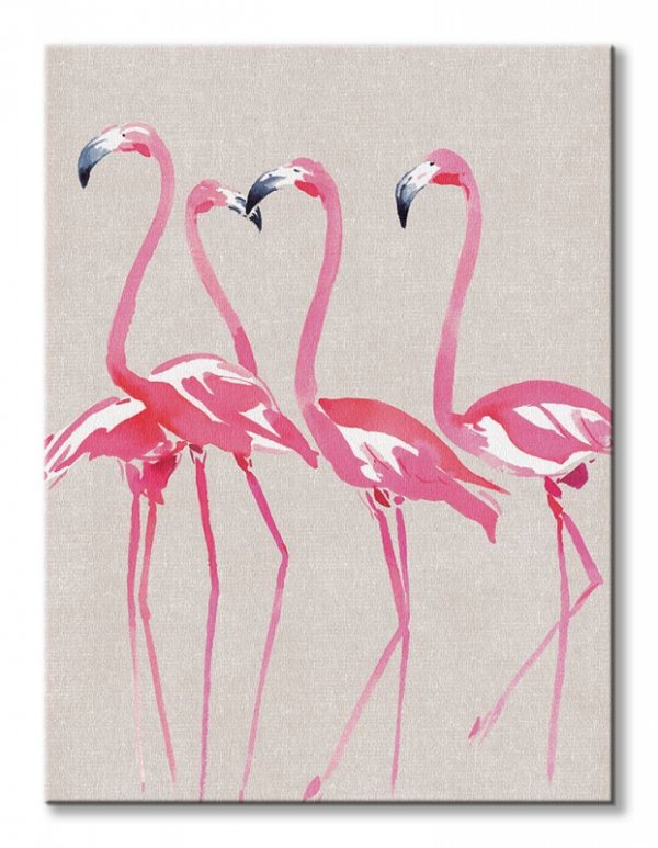 Elegant Flamingos - Obraz na płótnie