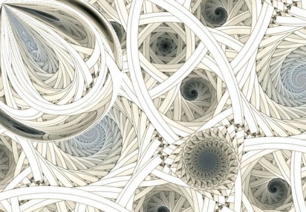 Fototapeta do salonu - Spiralne, symetryczne fractale