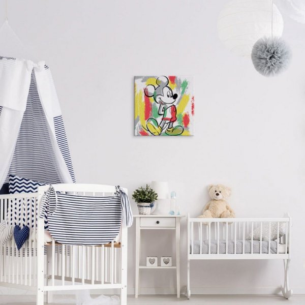 Mickey Mouse Paint Stripes - obraz na płótnie
