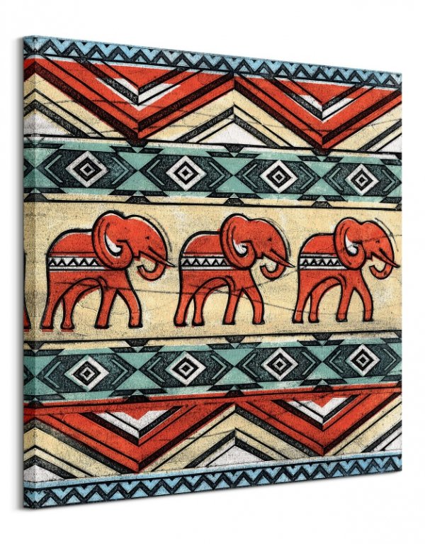 Tribal Elephants - obraz na płótnie