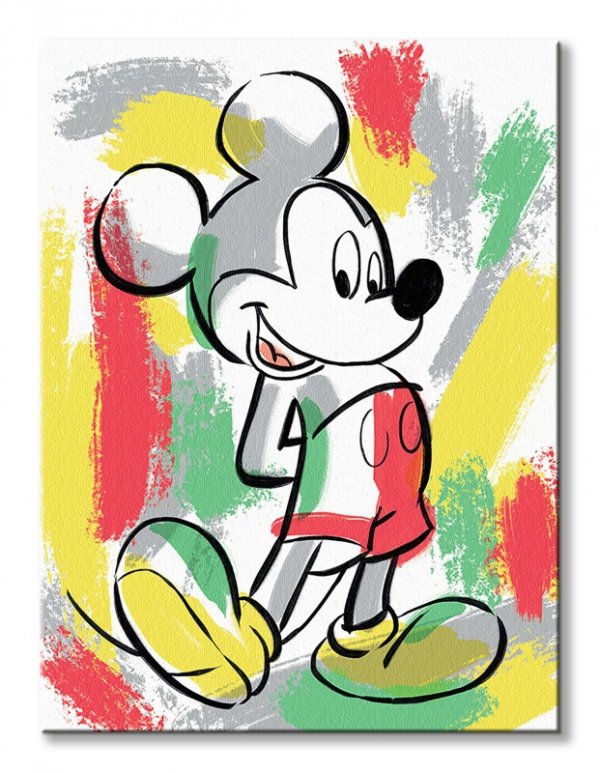 Mickey Mouse Paint Stripes - obraz na płótnie