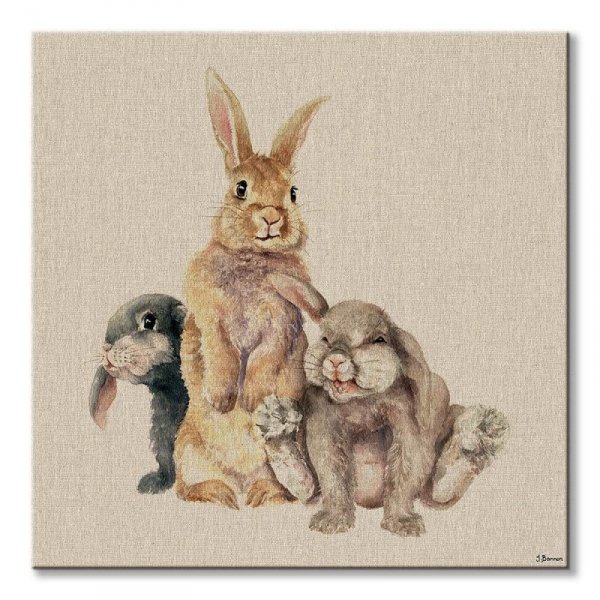 Trzy króliczki - obraz na płótnie