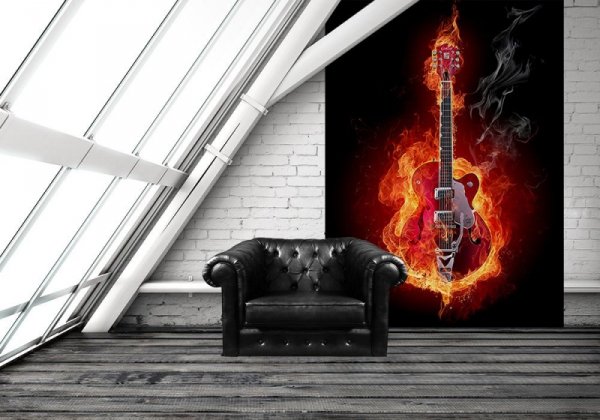 Fototapeta na ścianę - Ognista gitara - 183x254 cm