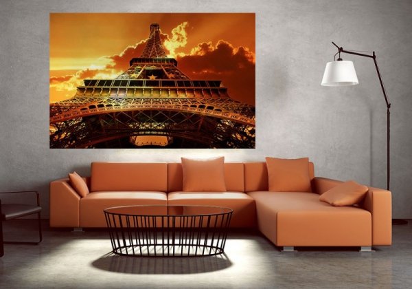 Fototapeta na ścianę - Zachód słońca, Wieża Eiffel - 175x115 cm