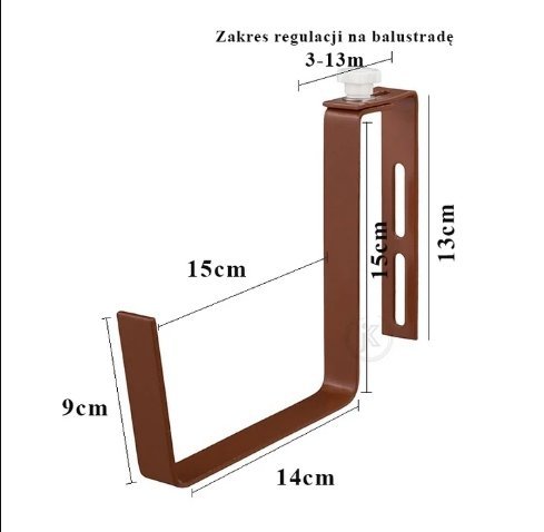 Uchwyt balkonowy na doniczkę -  regulowany 10szt.