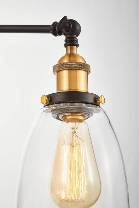 Lampa ścienna - Czarny Kinkiet Loft Barton W2 - lampy do salonu - decoart24.pl