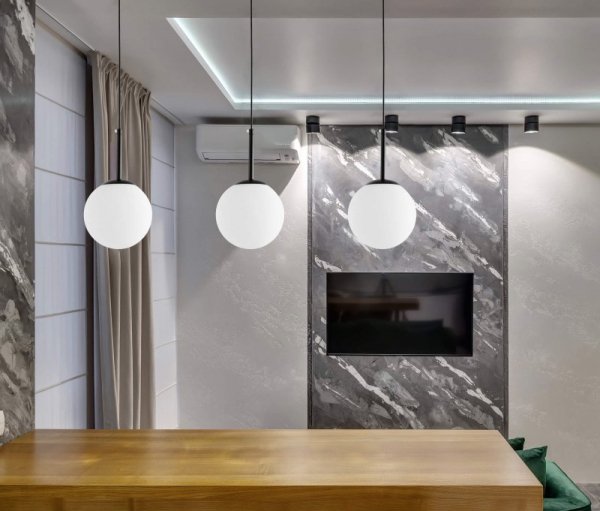 Lampa wisząca - Czarna nowoczesna Fredica D20 - dekoracje domu - decoart24.pl