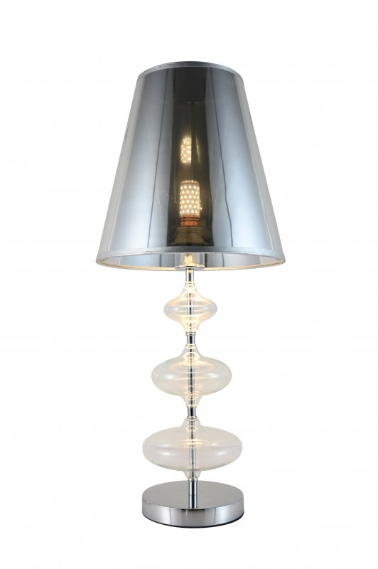 Lampka nocna - Srebrna lampa stołowa Veneziana - dekoracja domu - decoart24.pl