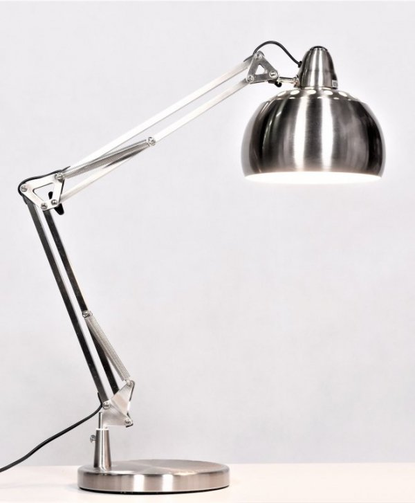 Lampa Biurkowa - Srebrna Rigorria - lampki na biurko - decoart24.pl