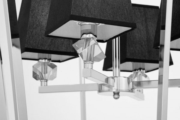 Lampa wisząca - Nowoczesna - Chromowana z czarnymi abażurami - Montero - Dekoracje domu - DecoArt24