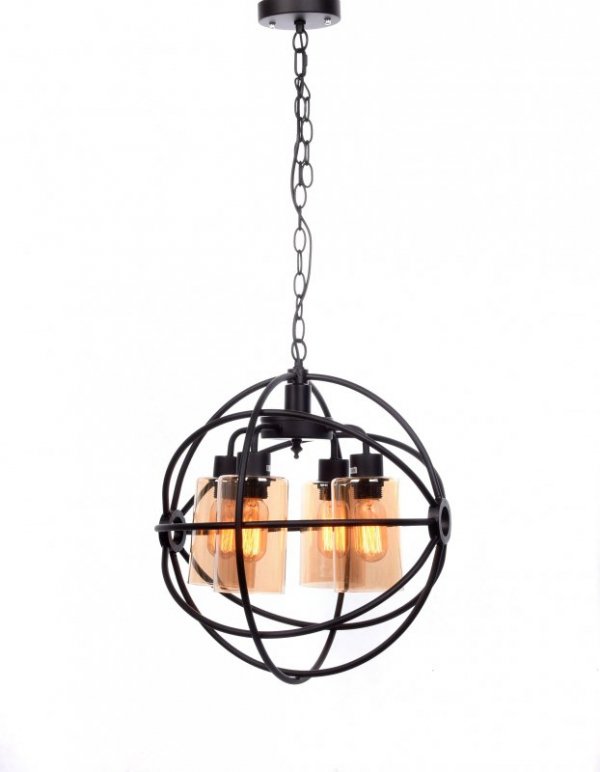 Lampa wisząca - Industrialna czarna Loft - Stradi - lampa do sypialni - decoart24.pl
