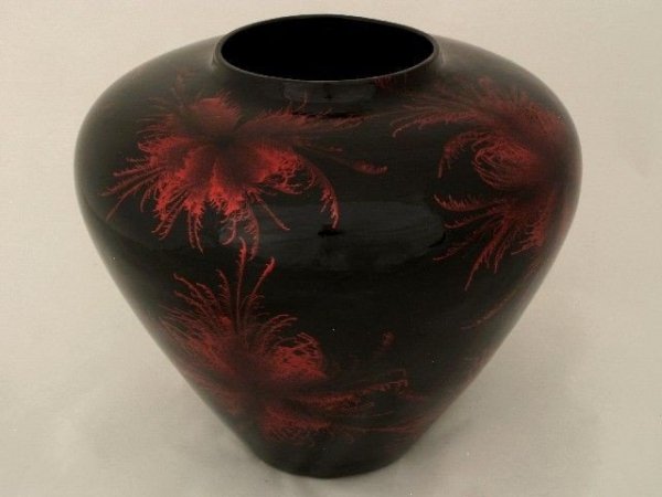 Wazon ceramiczny - Czarno-Czaerwony - 31x27,5cm