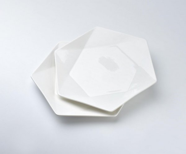 Komplet talerzy - deserowe płaskie 24x21cm - RALPH WHITE