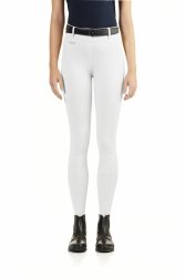 EGO7 LEGGINGS HH Bryczesy/Legginsy jeździeckie z wysokim stanem i lejem kolanowym BIAŁE
