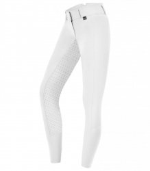 ELT MICRO SPORT HIGH WAIST Bryczesy jeździeckie z lejem silikonowym i wysokim stanem BIAŁE