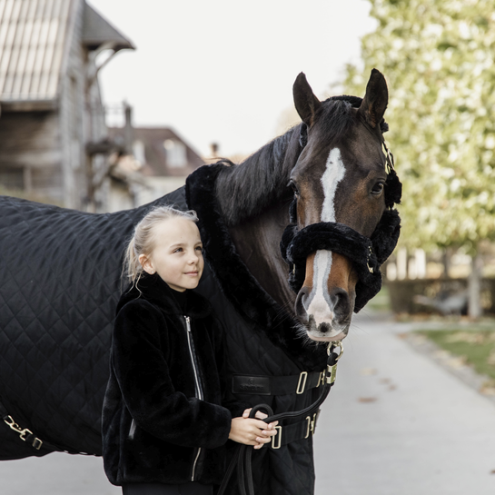 KENTUCKY SHEEPSKIN SHIPPING Kantar obszyty futrem dla konia 