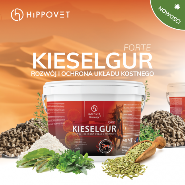 HIPPOVET PHARMACY KIESELGUR FORTE Rozwój i ochrona układu kostnego w okresie wzrostu lub rekonwalescencji 3 kg