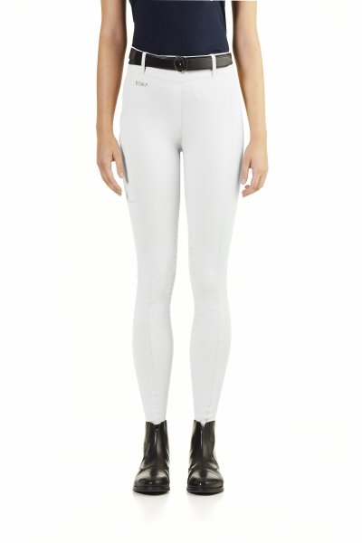EGO7 LEGGINGS HH Bryczesy/Legginsy jeździeckie z wysokim stanem i lejem kolanowym BIAŁE