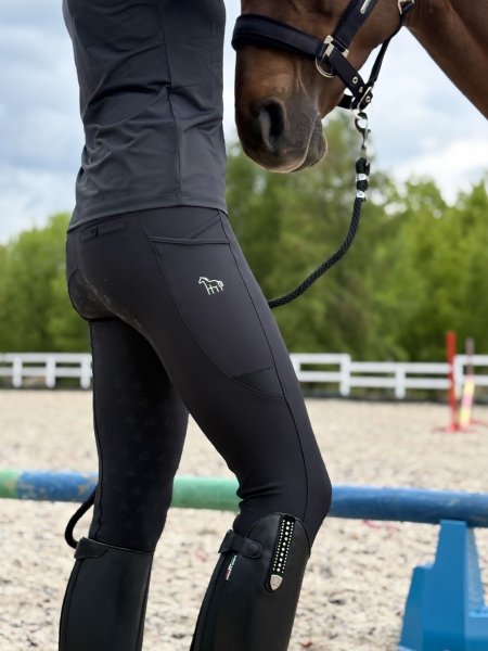 HuleHest SIGNATURE RIDE Legginsy jeździeckie z wysokim stanem i pełnym lejem silikonowym