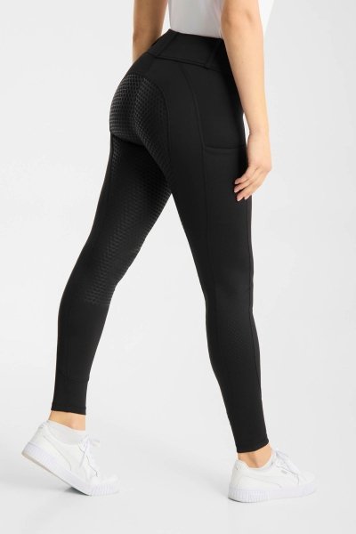 HORZE MATILDA Bryczesy jeździeckie z wysokim stanem i pełnym lejem silikonowym