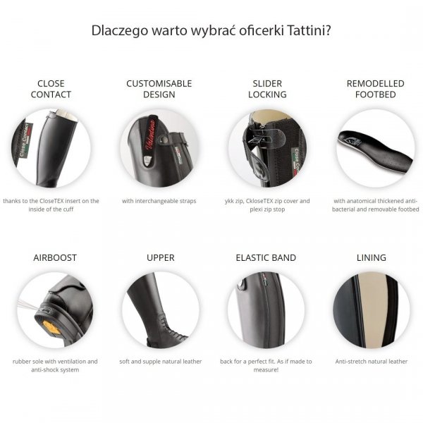 EKSPOZYCJA TATTINI BOXER CLOSE CONTACT Sznurowane oficerki jeździeckie skórzane