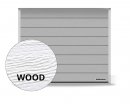 Brama RenoMatic 2315 x 2080 mm, Przetłoczenia M, Woodgrain, kolor RAL 9006 białe aluminium + prowadzenie Z