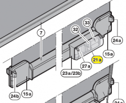 21a - Pokrywa skrzyni kablowej do bezprzewodowego przesyłania impulsów