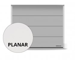 Brama RenoMatic 2315 x 2080 mm, Przetłoczenia L, Planar, kolor CH 9006 Matt deluxe białe aluminium + prowadzenie Z