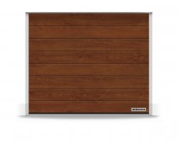 Brama RenoMatic 2500 x 2250 mm, Przetłoczenia M, Decocolor, Dark Oak + prowadzenie Z