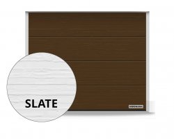 Brama RenoMatic 2500 x 1900 mm, Przetłoczenia L, Slategrain, kolor RAL 8028 brązowy + prowadzenie Z