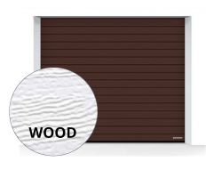 Brama LPU 42 2500 x 1900 mm, Przetłoczenia S, Woodgrain, kolor RAL 8028 brązowy + prowadzenie Z