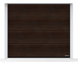 Brama LPU 42 5500 x 2250 mm, Przetłoczenia L, Decograin, Night Oak + prowadzenie N