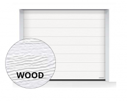 Brama LPU 42 2315 x 2080 mm, Przetłoczenia M, Woodgrain, kolor RAL 9016 biały + prowadzenie Z