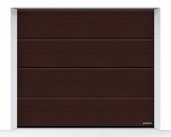 Brama LPU 42 3500 x 2250 mm, Przetłoczenia L, Decograin, Rosewood + prowadzenie Z