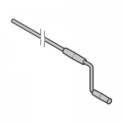 Awaryjna korba ręczna przedłużona o 700 mm do napędów DD17-DD180, Ø 12 mm