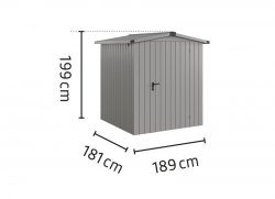 Metalowy domek narzędziowy EcoStar Euroline ESD 2 (166x166 cm) - dach dwuspadowy, kolor antracyt RAL 7016