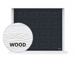 Brama LPU 42 4000 x 2250 mm, Kasetony S, Woodgrain, kolor RAL 7016 antracytowy + prowadzenie Z
