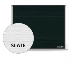 Brama RenoMatic 5500 x 2250 mm, Przetłoczenia L, Slategrain, kolor RAL 9005 czarny + prowadzenie N
