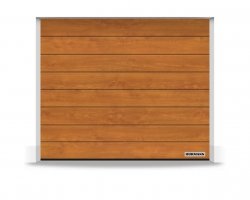 Brama RenoMatic 2500 x 2125 mm, Przetłoczenia M, Decocolor, Golden Oak + prowadzenie Z