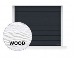 Brama LPU 42 6000 x 2250 mm, Przetłoczenia M, Woodgrain, kolor RAL 7016 antracytowy + prowadzenie N