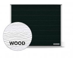 Brama RenoMatic 2500 x 2125 mm, Przetłoczenia M, Woodgrain, kolor RAL 9005 czarny + prowadzenie Z
