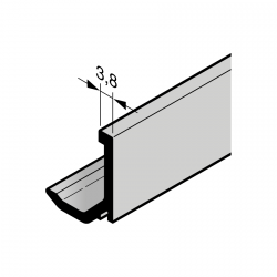 Aluminiowa listwa przyszybowa do drzwi bocznych NTP036, grubość wypełnienia 42 mm, eloksalowana E6 / C35, sprzedaż na metry