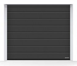 Brama LPU 42 2500 x 2250 mm, Przetłoczenia M, Decograin, Titan Metallic CH 703 + prowadzenie Z