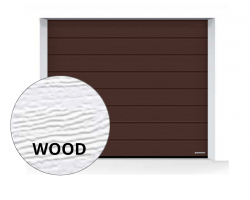Brama LPU 42 2500 x 2250 mm, Przetłoczenia M, Woodgrain, kolor RAL 8028 brązowy + prowadzenie Z